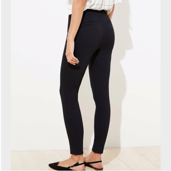 LOFT Black Sailor High Waist Skinny Ankle Dress Pants 12 - Picture 2 of 11